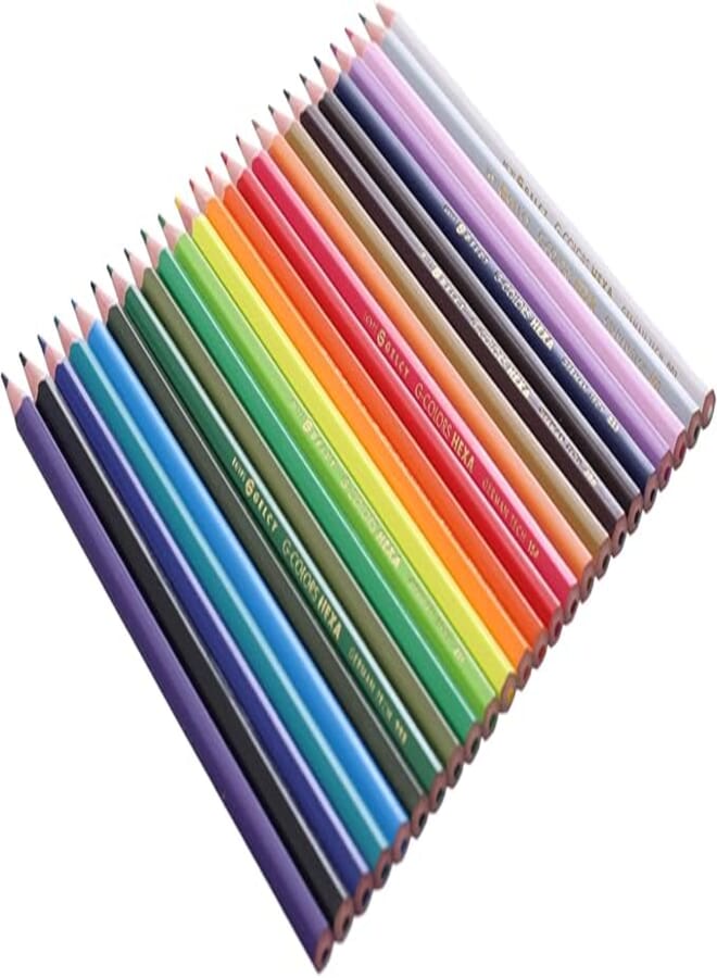 SONIX German Wooden Color Pencils 24 Long Colors, Single Set